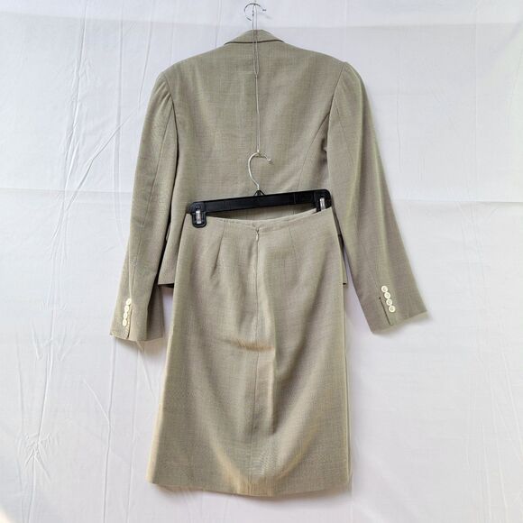 Ralph Lauren Collection 2 Piece Suit Pencil Skirt Set Taupe Gray Wool Blend 6 - Picture 3 of 11